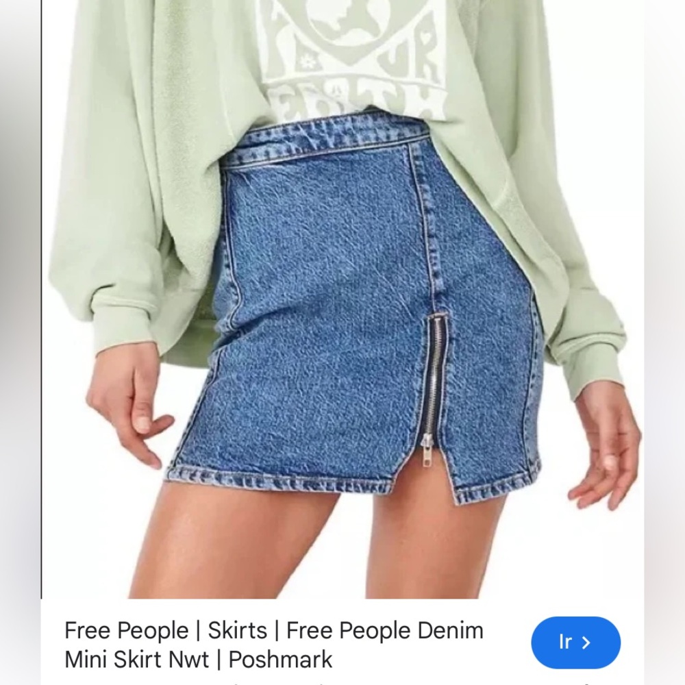 Free People Indigo Denim Mini Skirt